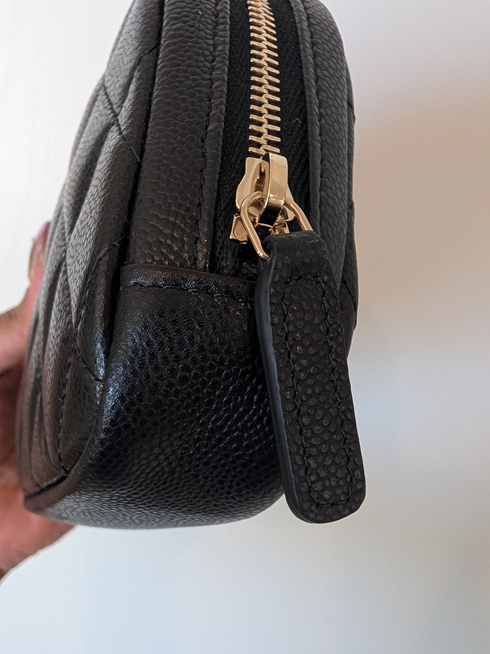 Chanel Quilted Caviar Leather Mini Cosmetic Pouch - Black - Picture 4 of 6